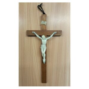 Wood & Jade effect crucifix