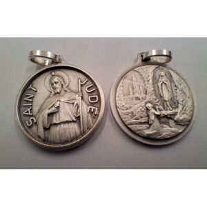 Saint Jude Lourdes silver medal