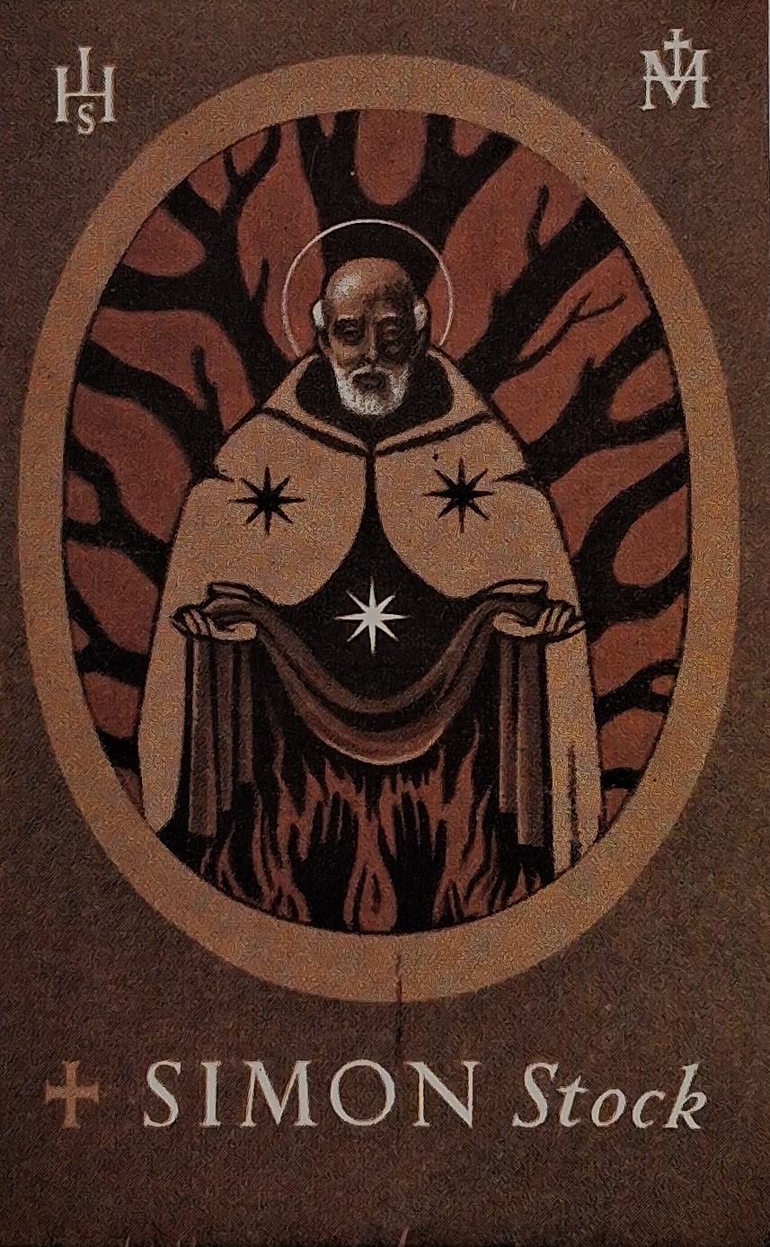 Prayer card to Saint Simon Stock