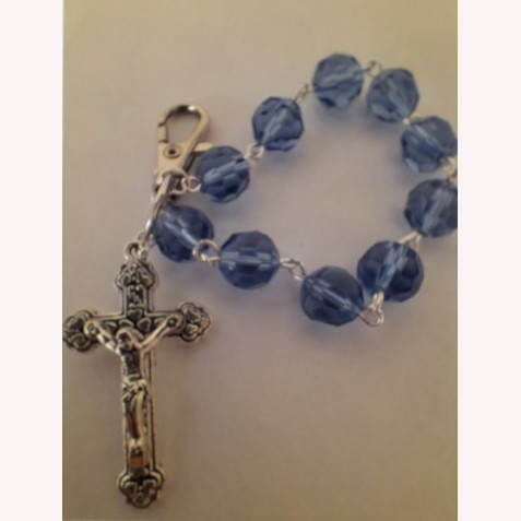 Handmade Olive Wood Car Rosary – Single Decade With Fatima Cross – Palestinian Territories