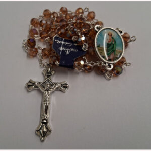 Saint Jude rosary (Clear Crystal – Brown)