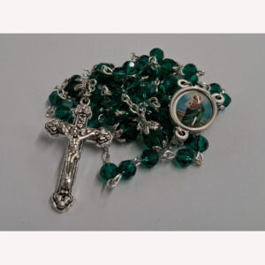 Saint Jude rosary (Clear Crystal – Green)