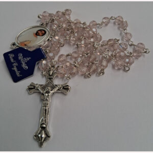Saint Jude rosary (Clear Crystal – Pink)