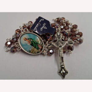 Saint Jude rosary (Clear Crystal – Purple)
