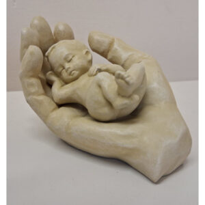 Child in Hand 6cm White Statue