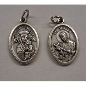 Our Lady of Perpetual Help and Saint Gerard Oxidised Medal